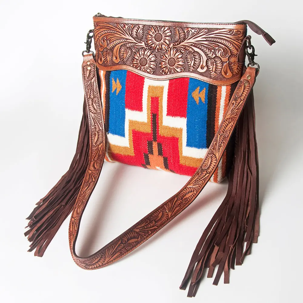 American Darling Signature Crossbody Hand Tooled Saddle Blanket Genuine Leather Women Bag Western Handbag Purse 1