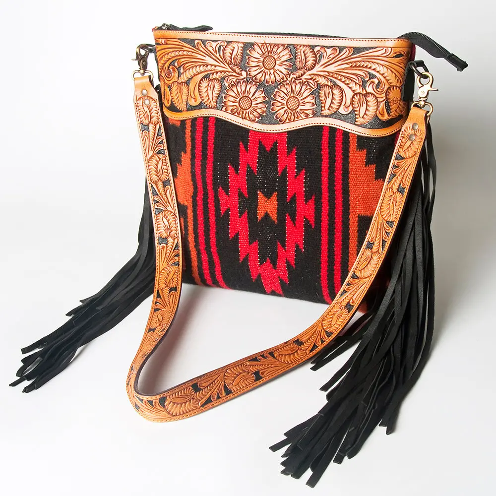 American Darling Signature Crossbody Hand Tooled Saddle Blanket Genuine Leather Women Bag Western Handbag Purse 1