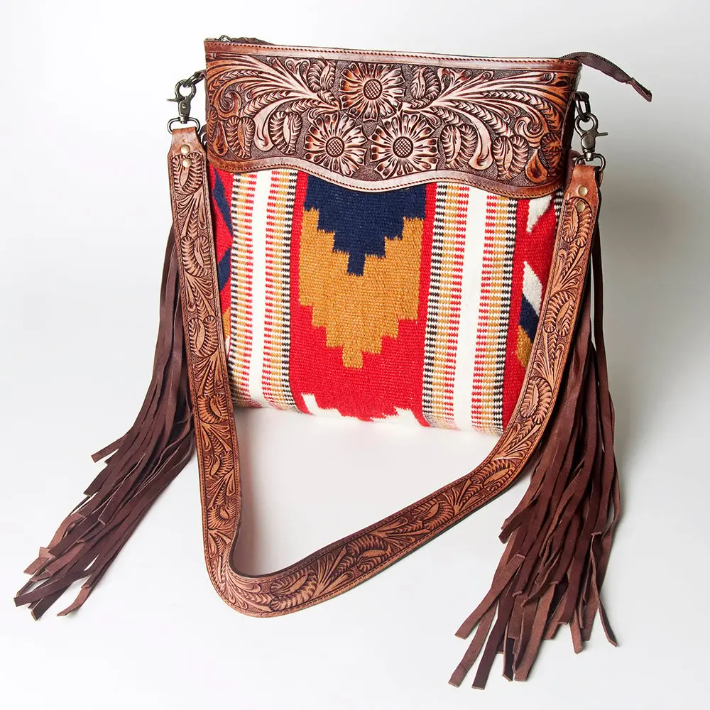 American Darling Signature Crossbody Hand Tooled Saddle Blanket Genuine Leather Women Bag Western Handbag Purse 1
