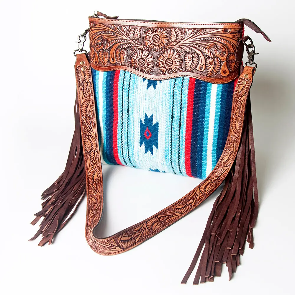 American Darling Signature Crossbody Hand Tooled Saddle Blanket Genuine Leather Women Bag Western Handbag Purse 1