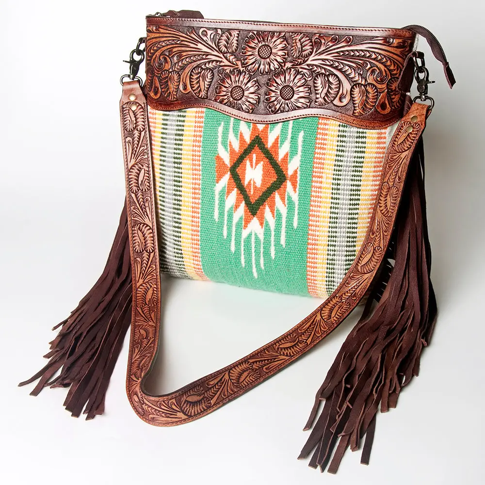 American Darling Cross Body Hand Tooled Saddle Blanket Genuine Leather Western Women Bag Handbag Purse | Crossbody For Cute 1