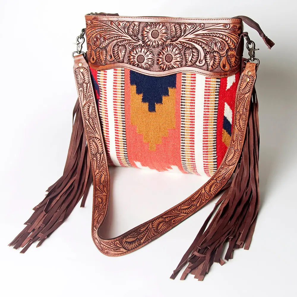 American Darling Signature Crossbody Hand Tooled Saddle Blanket Genuine Leather Women Bag Western Handbag Purse 1