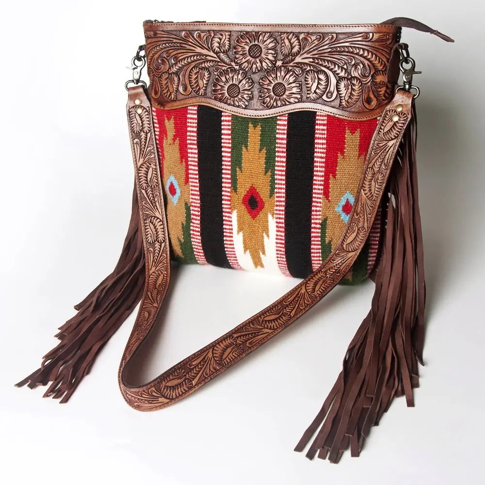 American Darling Signature Crossbody Hand Tooled Saddle Blanket Genuine Leather Women Bag Western Handbag Purse 1