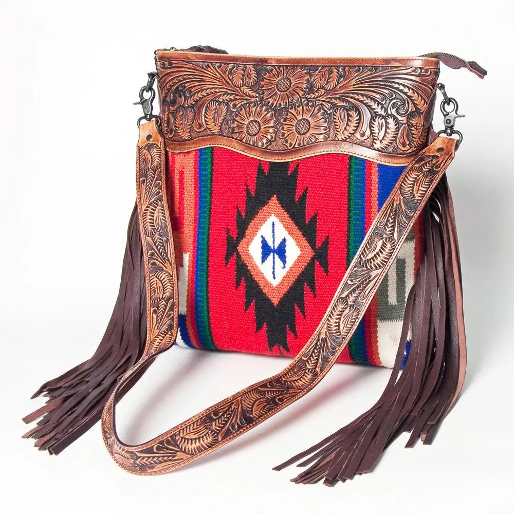 American Darling Signature Crossbody Hand Tooled Saddle Blanket Genuine Leather Women Bag Western Handbag Purse 1