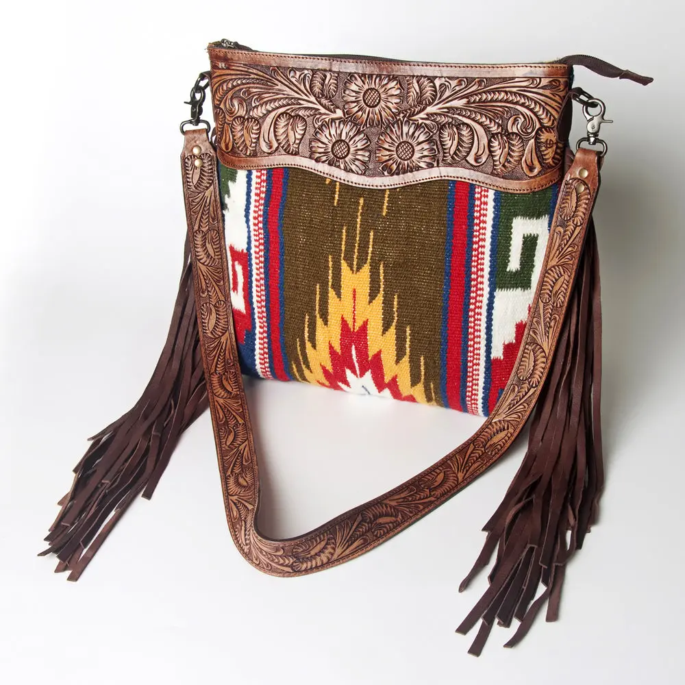 American Darling Signature Crossbody Hand Tooled Saddle Blanket Genuine Leather Women Bag Western Handbag Purse 1