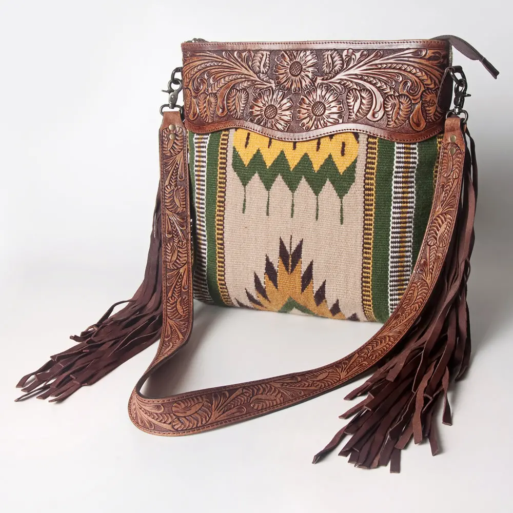 American Darling Signature Crossbody Hand Tooled Saddle Blanket Genuine Leather Women Bag Western Handbag Purse 1