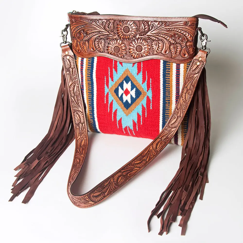American Darling Signature Crossbody Hand Tooled Saddle Blanket Genuine Leather Women Bag Western Handbag Purse 1