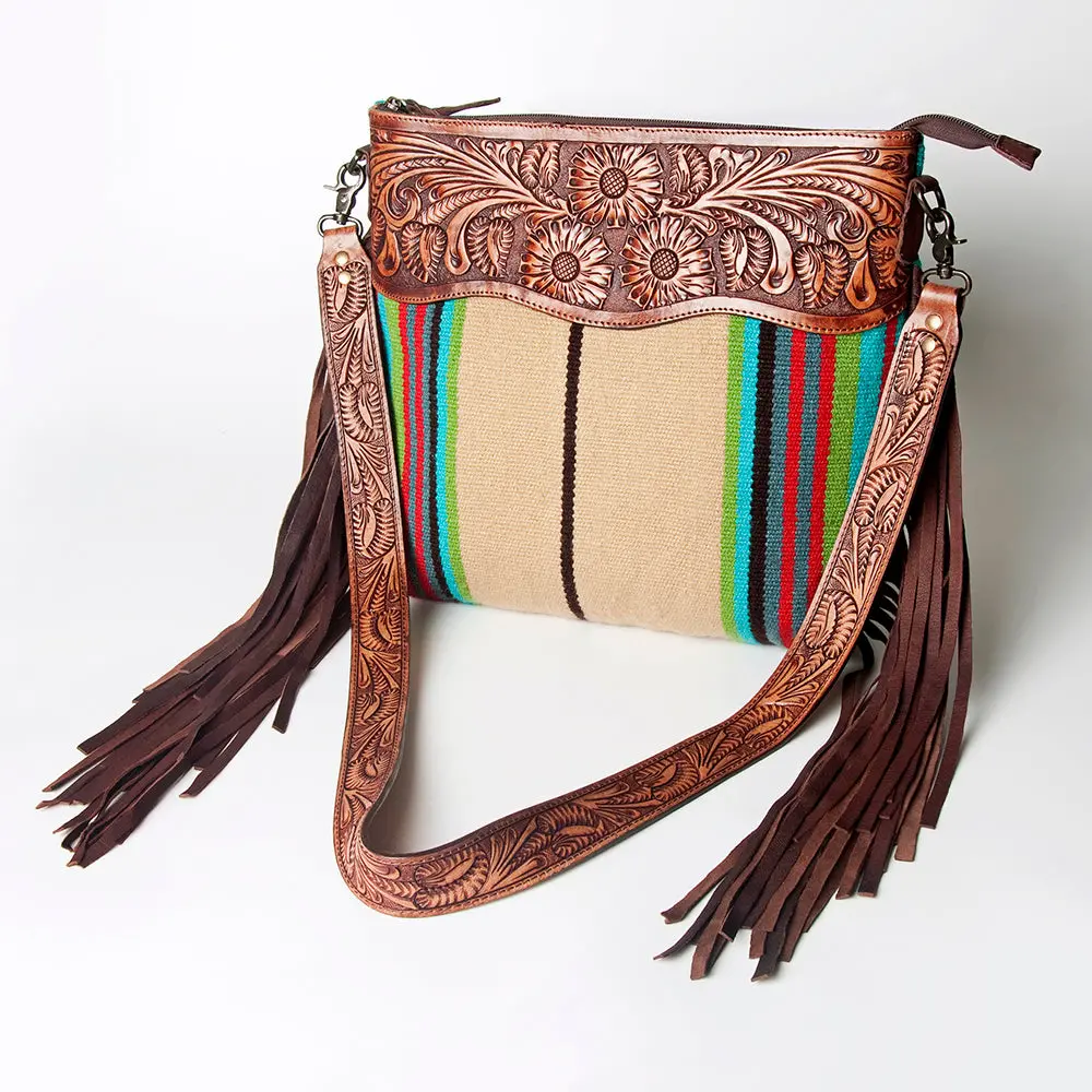 American Darling Signature Crossbody Hand Tooled Saddle Blanket Genuine Leather Women Bag Western Handbag Purse 1