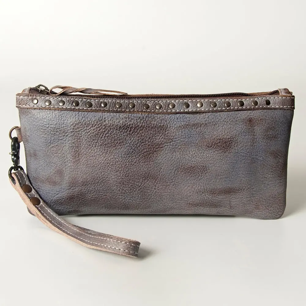 Never Mind Nmbg101a Wristlet Vintage Handmade Genuine Cowhide Leather Women Bag Western Handbag Purse 2