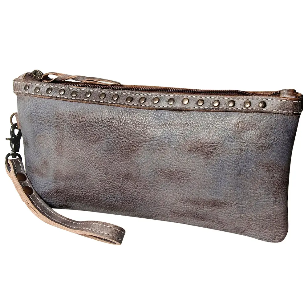 Never Mind Nmbg101a Wristlet Vintage Handmade Genuine Cowhide Leather Women Bag Western Handbag Purse 1