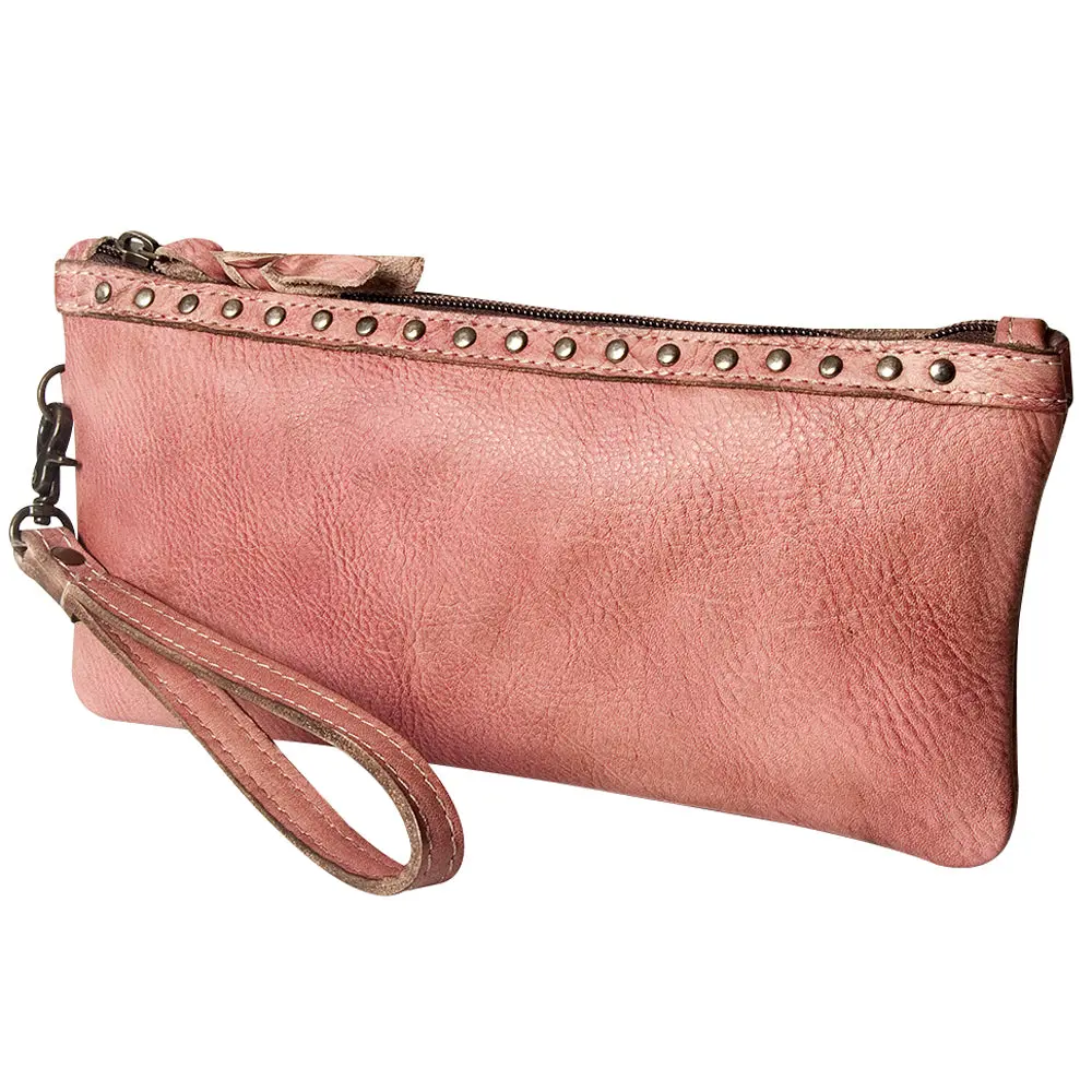 Never Mind Nmbg101c Wristlet Vintage Handmade Genuine Cowhide Leather Women Bag Western Handbag Purse 1
