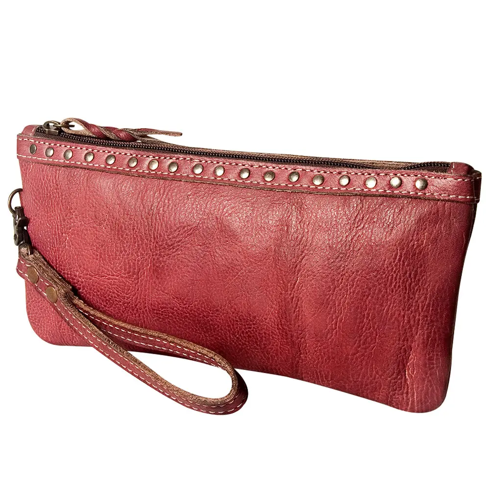 Never Mind Nmbg101e Wristlet Vintage Handmade Genuine Cowhide Leather Women Bag Western Handbag Purse 1