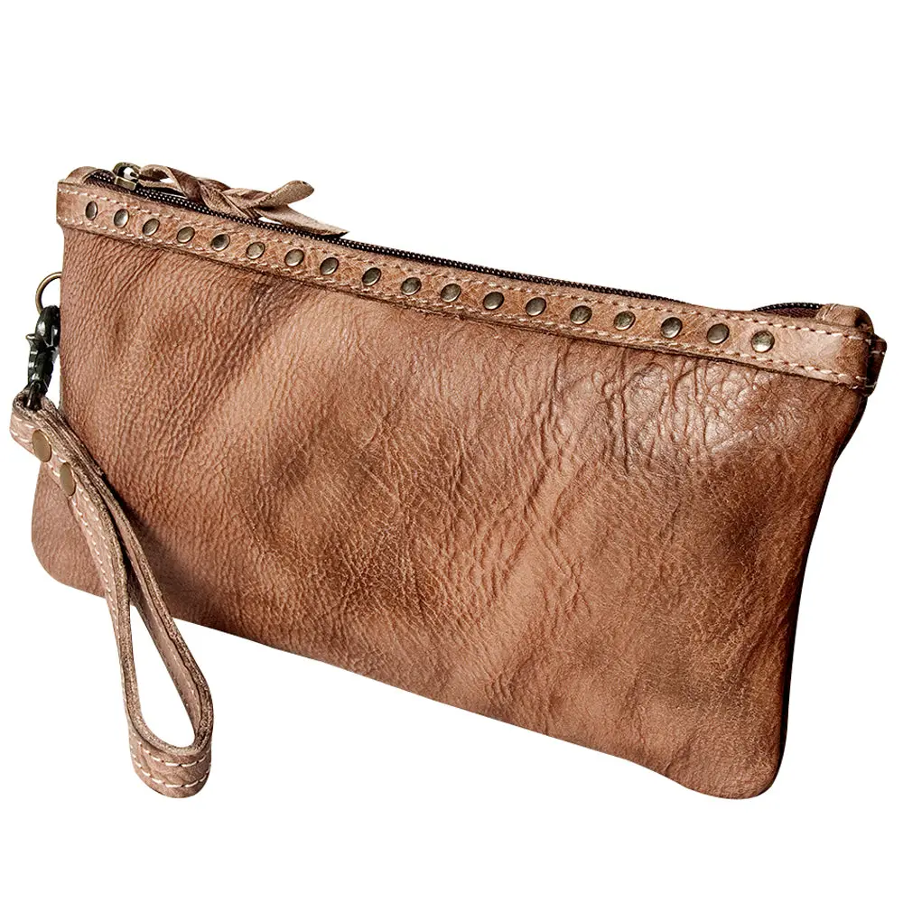 Never Mind Nmbg101g Wristlet Vintage Handmade Genuine Cowhide Leather Women Bag Western Handbag Purse 1