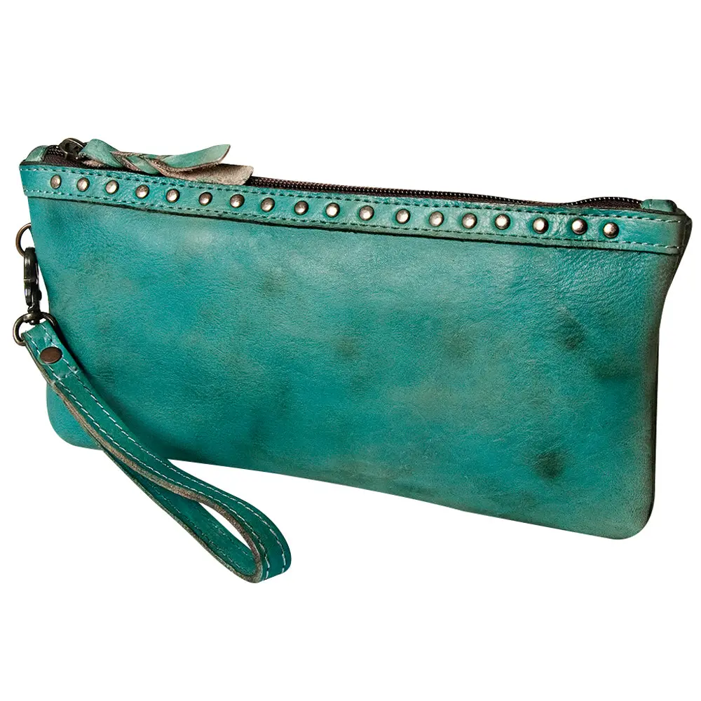 Never Mind Nmbg101h Wristlet Vintage Handmade Genuine Cowhide Leather Women Bag Western Handbag Purse 1