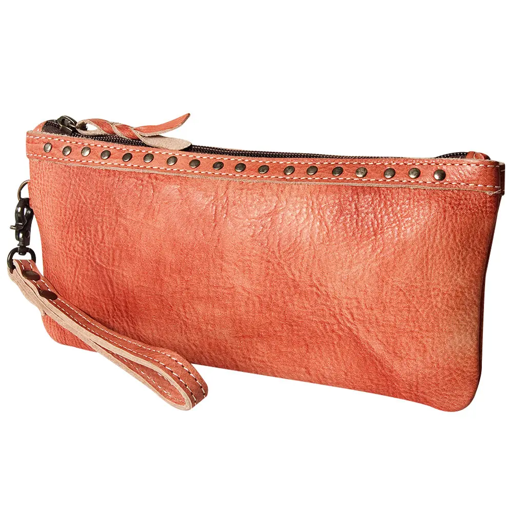 Never Mind Nmbg101i Wristlet Vintage Handmade Genuine Cowhide Leather Women Bag Western Handbag Purse 1