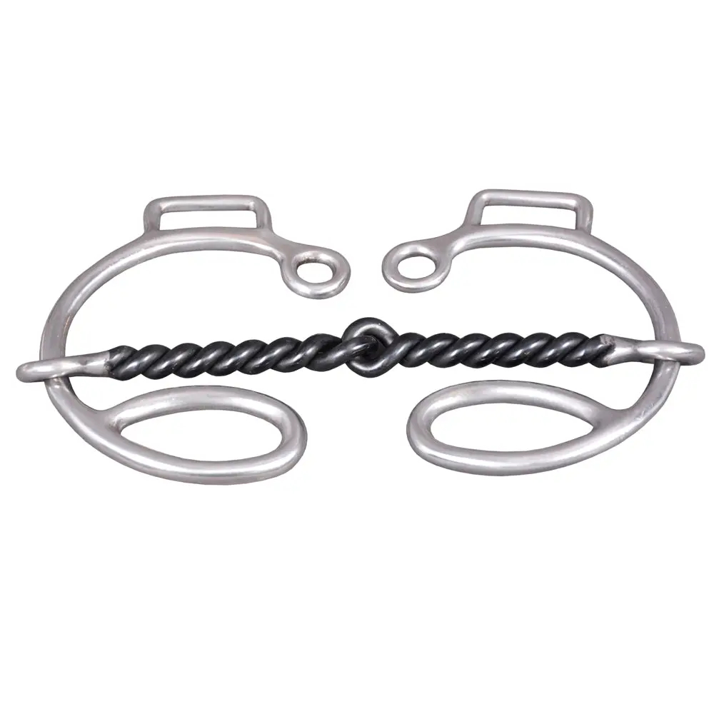 Hilason Western Horse Gag Bit Bs Twisted Snaffle Mouth 3" Cheeks 5 1/4" Stainless Steel Training & Racing For Horses 1