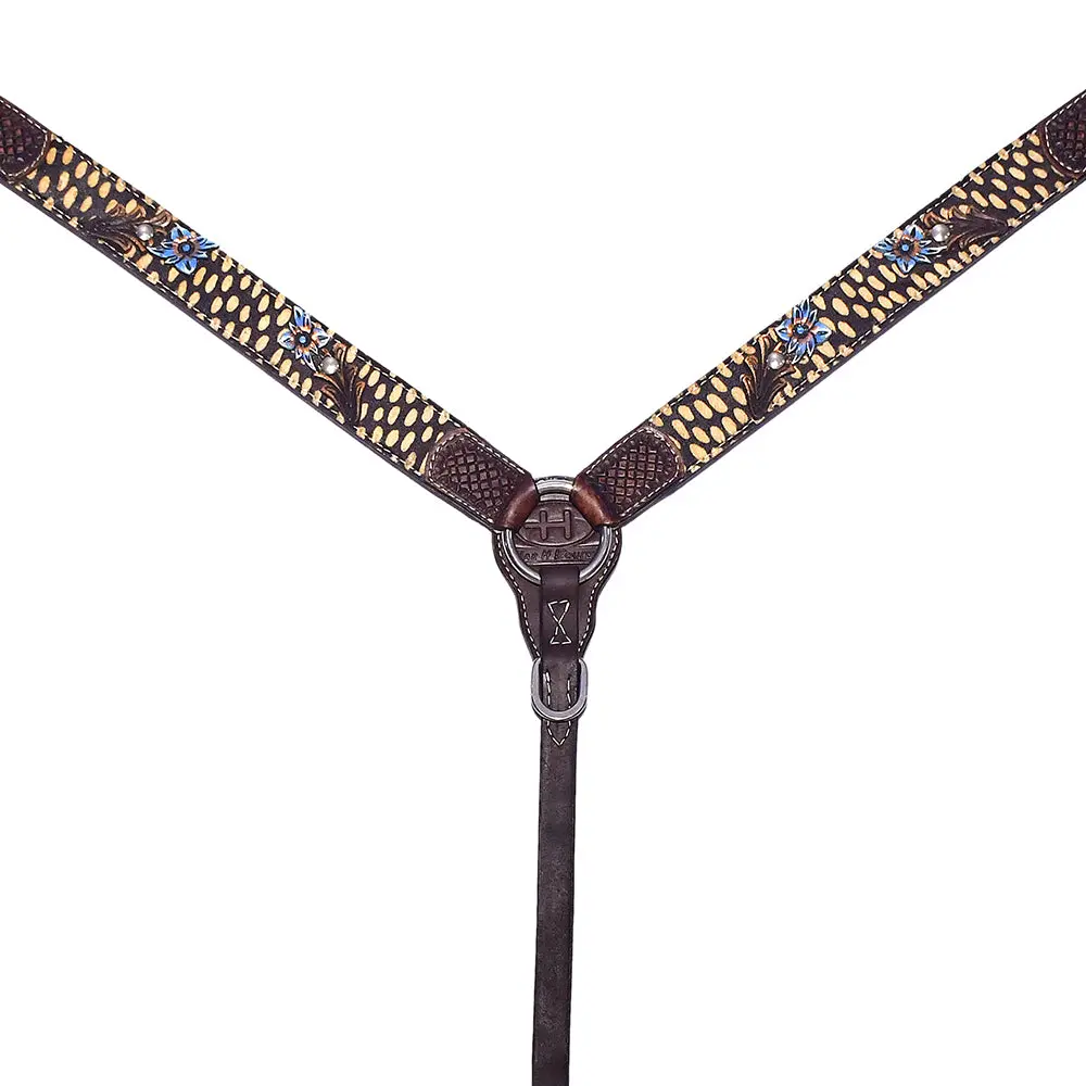 Bar H Equine American Leather Horse Saddle Tack Breast Collar Headstall Wither Strap Set 1