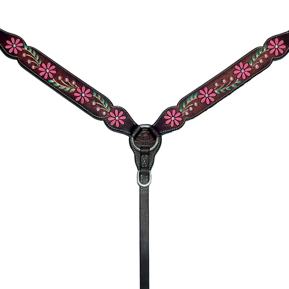 Bar H Equine American Leather Horse Saddle Tack Breast Collar Headstall Wither Strap Set 2