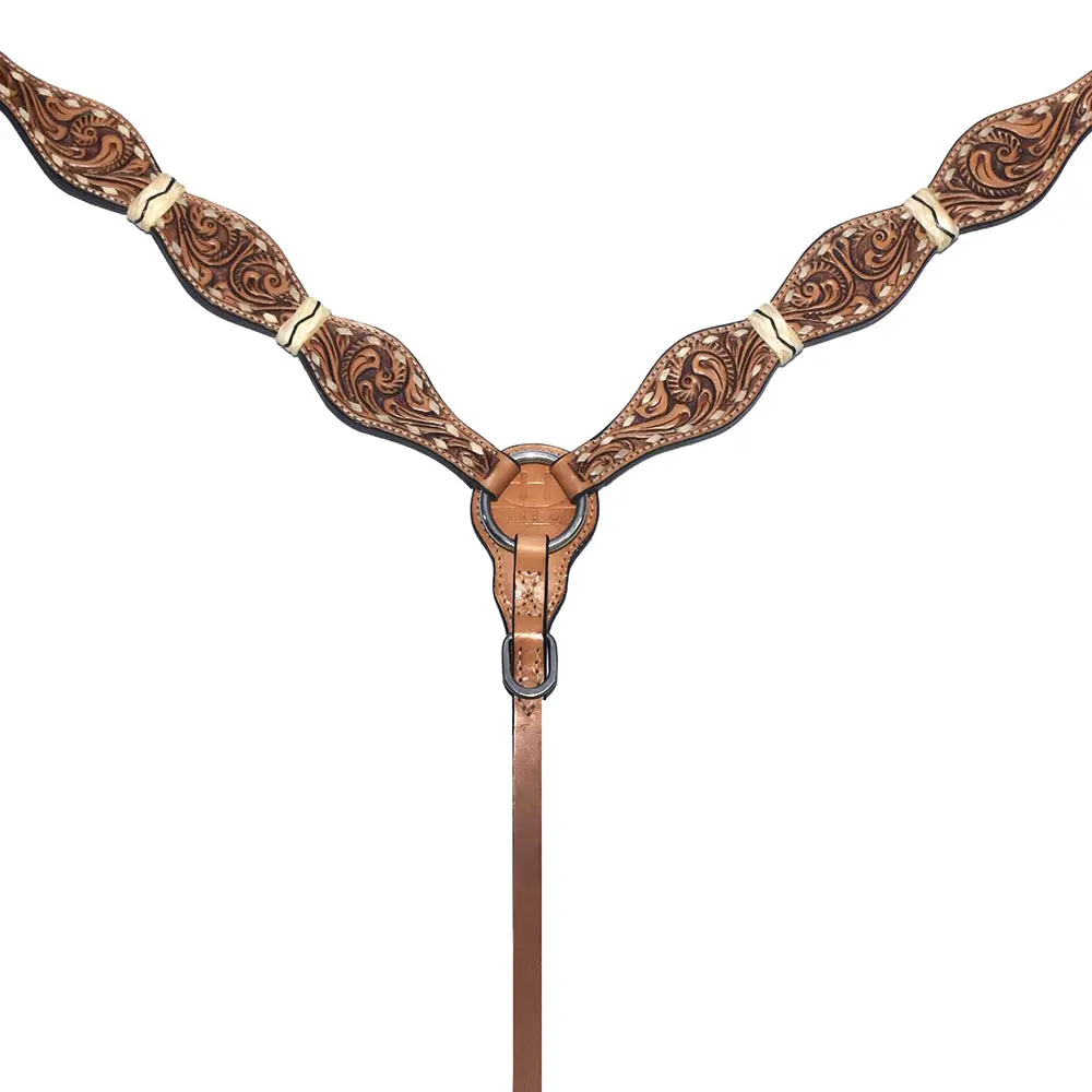 Bar H Equine Western Horse Floral Rawhide Genuine American Leather Tack Set 1
