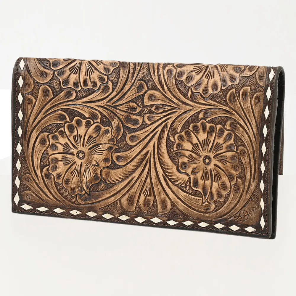 American Darling Wallet Hand Tooled Genuine Leather Women Bag Western Handbag Purse 1