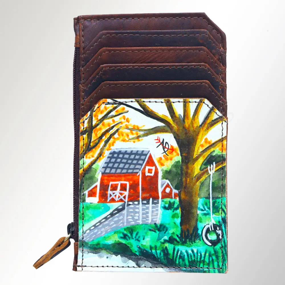 American Darling Card Holder Hand Tooled Genuine Leather | Business Credit 1
