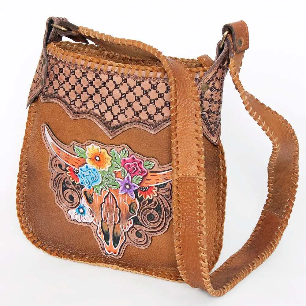 American Darling Large Cross Body Hand Tooled Hair On Genuine Leather Western Women Bag Handbag Purse | Crossbody For Cute 1
