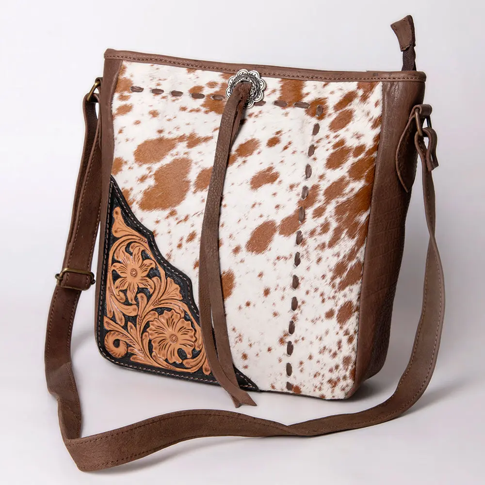 American Darling Cross Body Hand Tooled Hair On-Genuine Leather Western Women Bag Handbag Purse | Crossbody For Cute 2