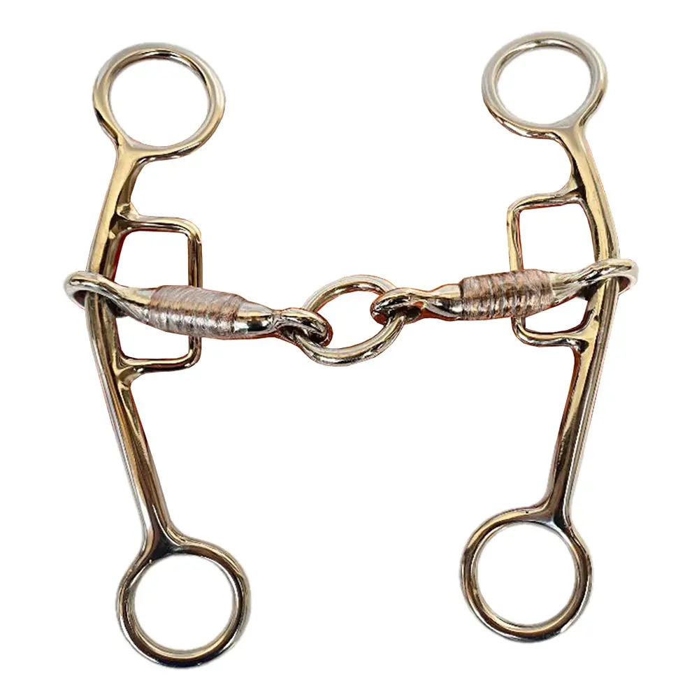 Hilason 5 In Western Stainless Steel Curb Bit With Copper Wrapped Mouthpiece | Horse Bits Walking Training Equine For Horses 1