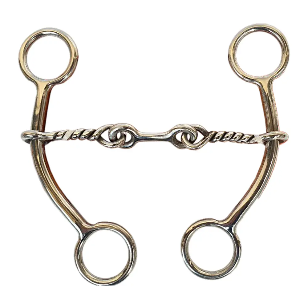 Bar H Equine Dogbone Horse Goostree Twisted Wire 5 In Mouthpiece Curb Bit Stainless Steel 1