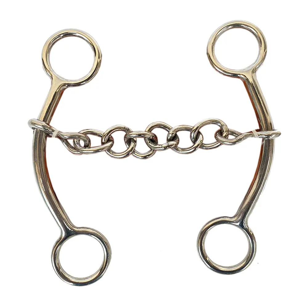 Bar H Equine Western Horse Goostree 5 In Mouthpiece Chain Curb Bit Stainless Steel 1
