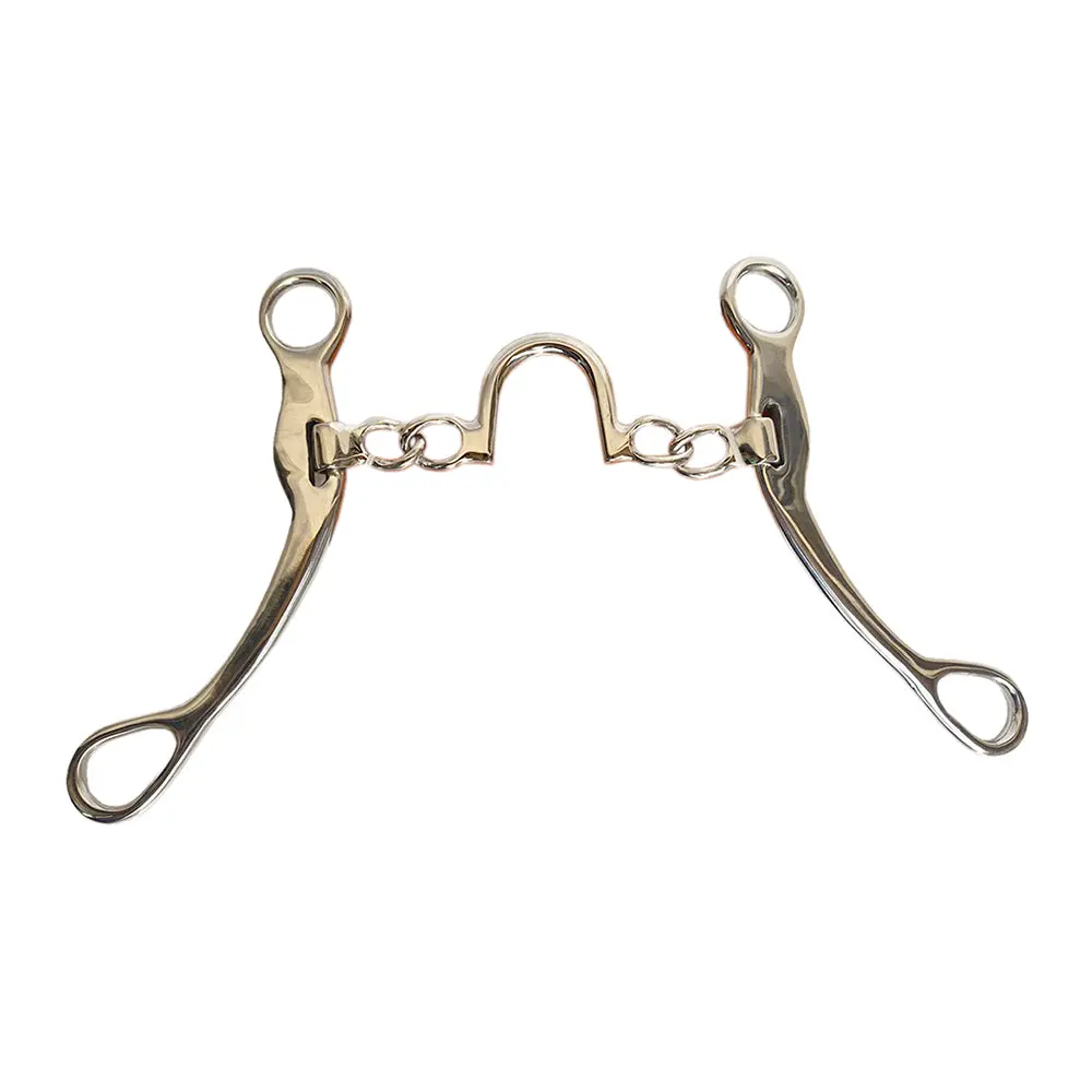 Hilason Medium Shank Chain Correction Bit With Stainless Steel | Horse Bits Western Walking Training Equine For Horses 1