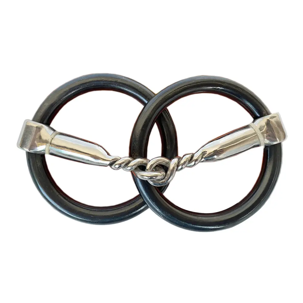 Hilason Western Horse Weighted O Ring Twisted Snaffle Bit Ss And Black Sweet Iron | Horse Bits Western Walking Training Equine Horses 1