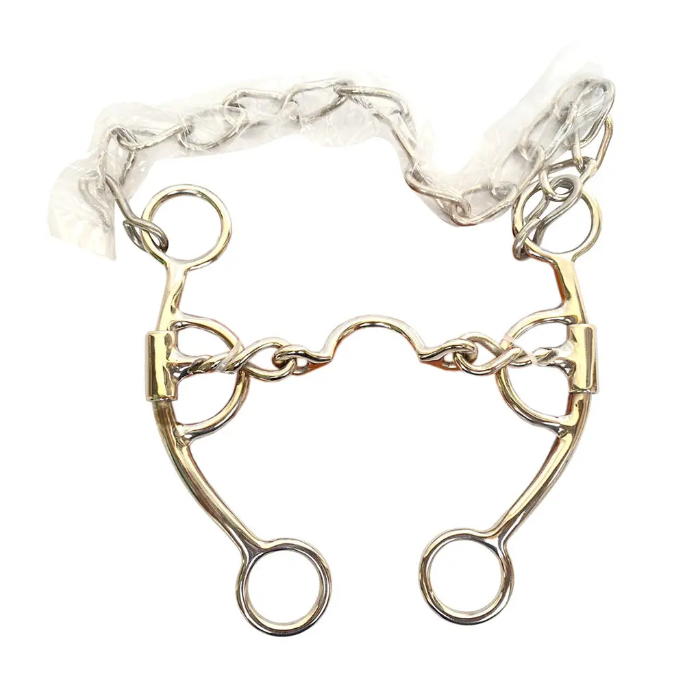 Bar H Equine Fixed Cheek Twisted Low Port Curb Bit Stainless Steel With Chain | Horse Bits Western Walking Training Equine For Horses 1