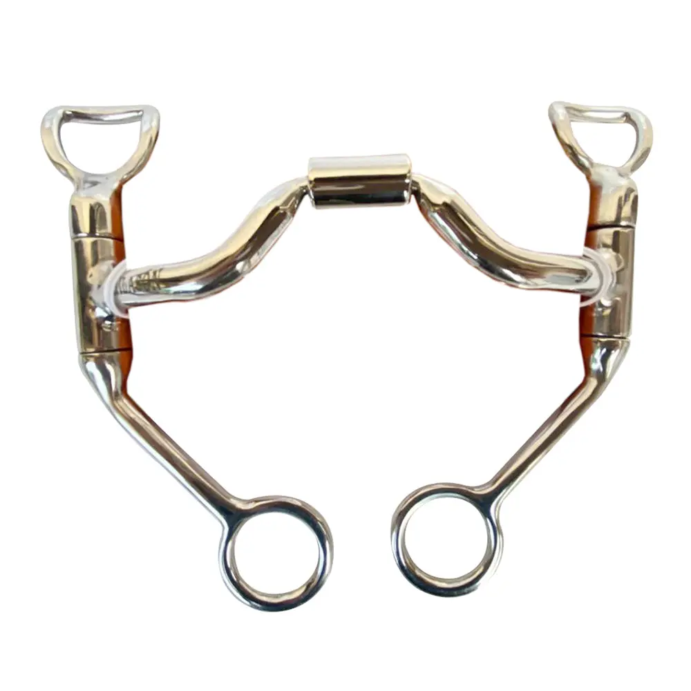 Bar H Equine Horse Snaffle Bit Mouthpiece Is 5 Inch Solid Stainless Metal 1