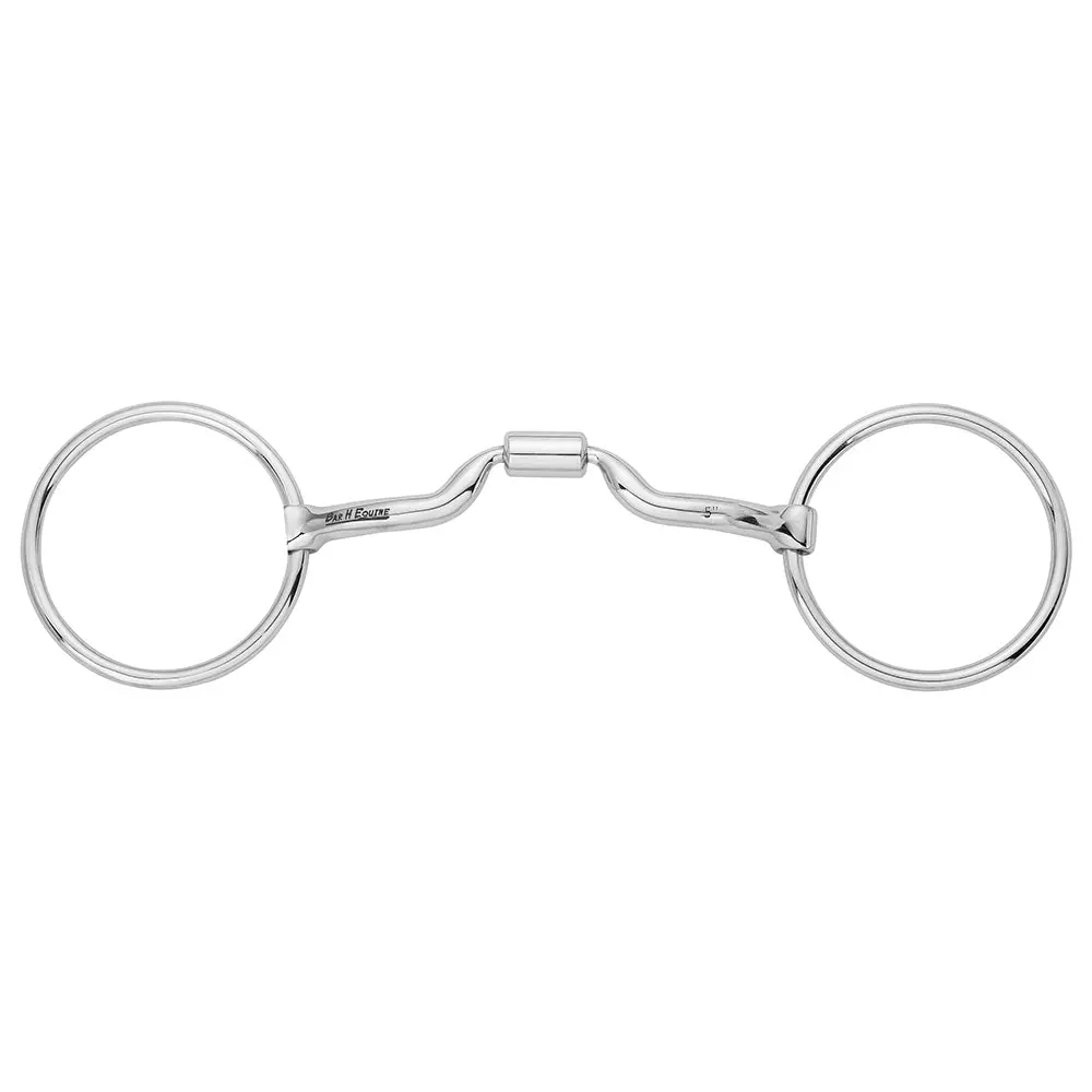 Bar H Equine Loose O Ring Snaffle With Low Port Comfort Mouthpiece Stainless Steel 1