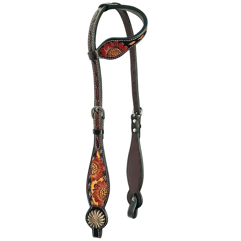 Bar H Equine American Leather Horse Saddle Tack One Ear Headstall Breast Collar Browband Wither Strap Set For Horses 1