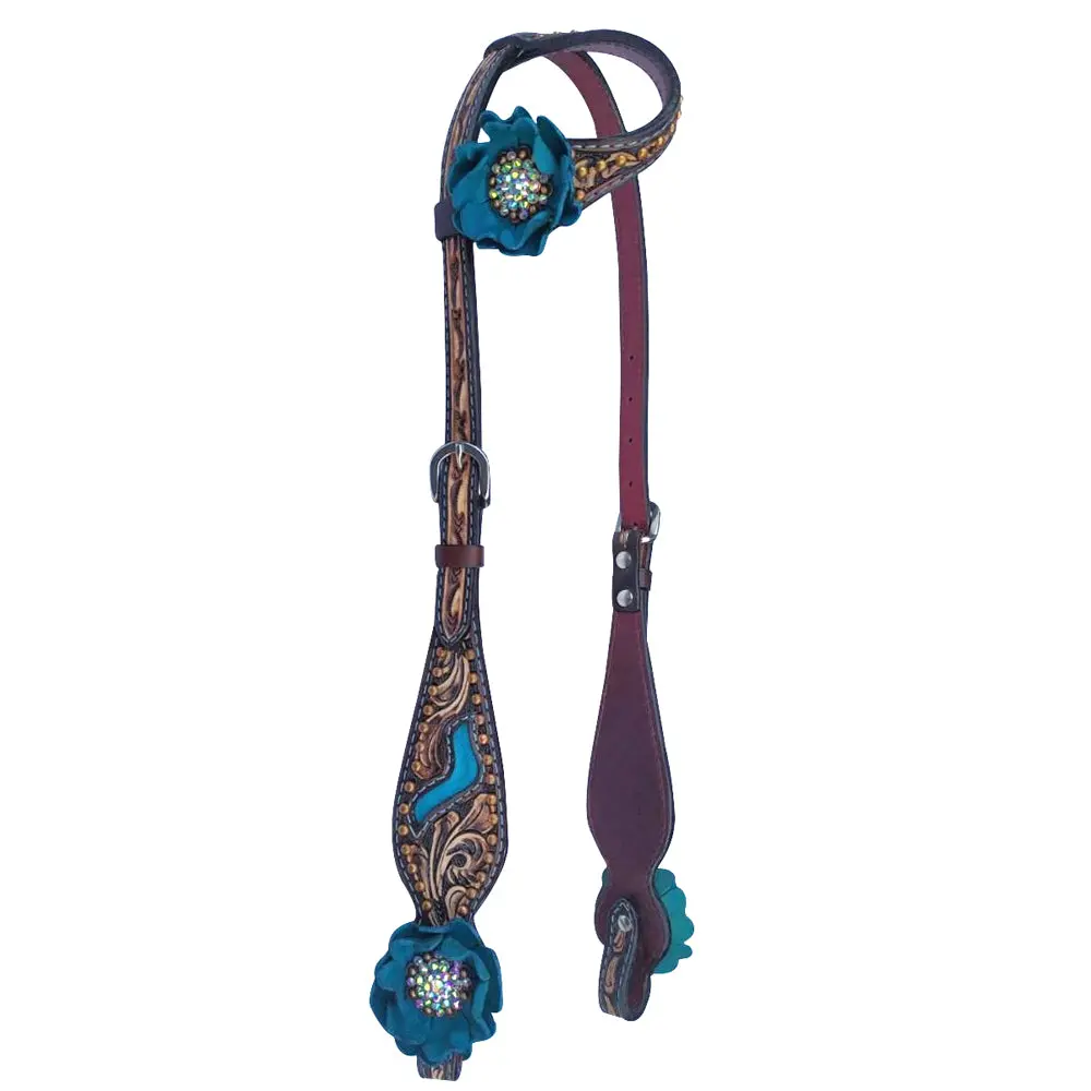 Bar H Equine American Leather Horse Saddle Tack One Ear Headstall  Breast Collar Browband Wither Strap Set 1