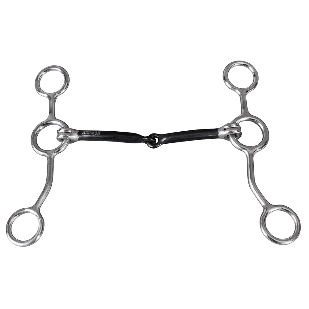 Hilason Junior Cow Gag Bit With Snaffle Mouth Stainless Steel 1