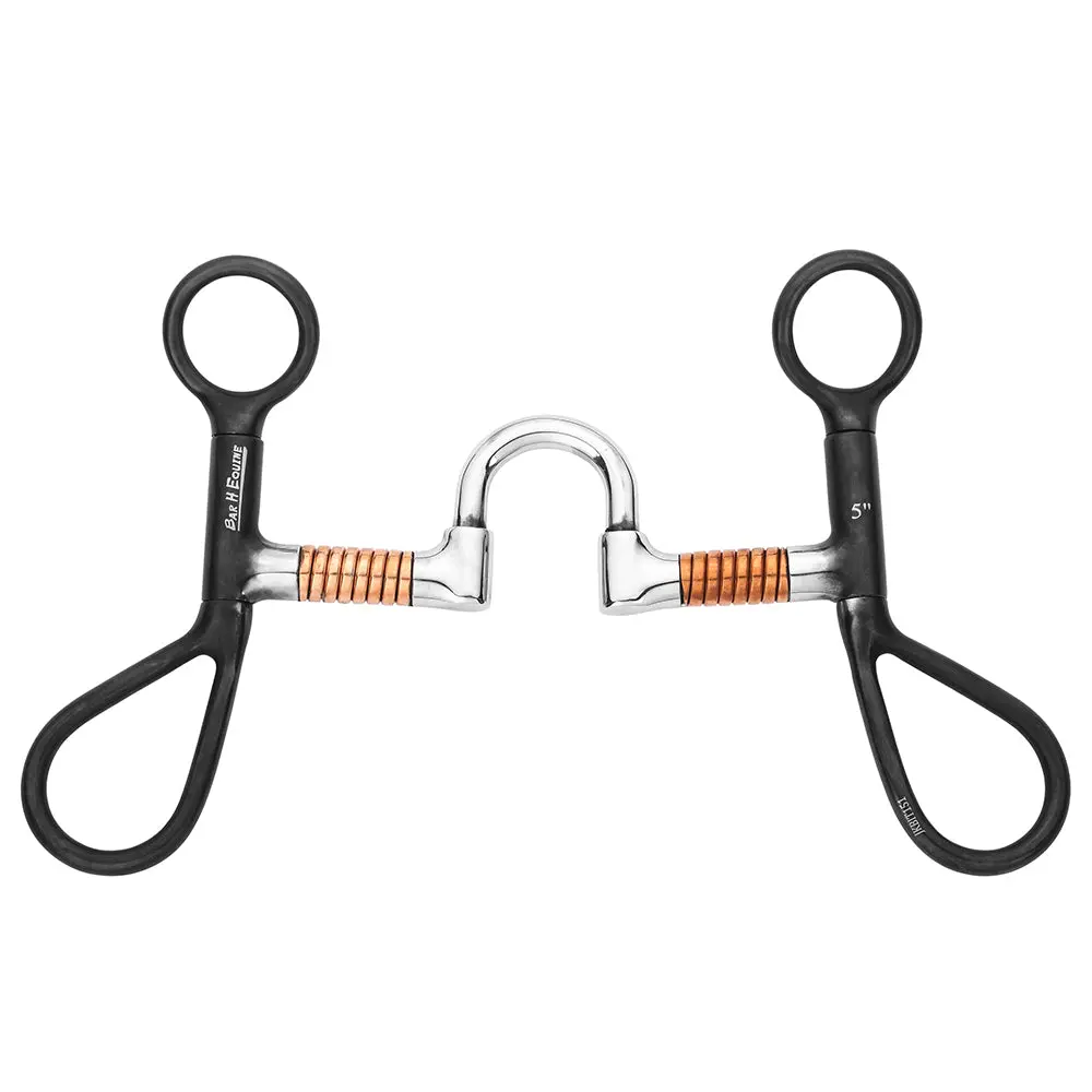 Bar H Equine Teardrop Shank Correction Mouth Copper Wire Wrapped Bars 1
