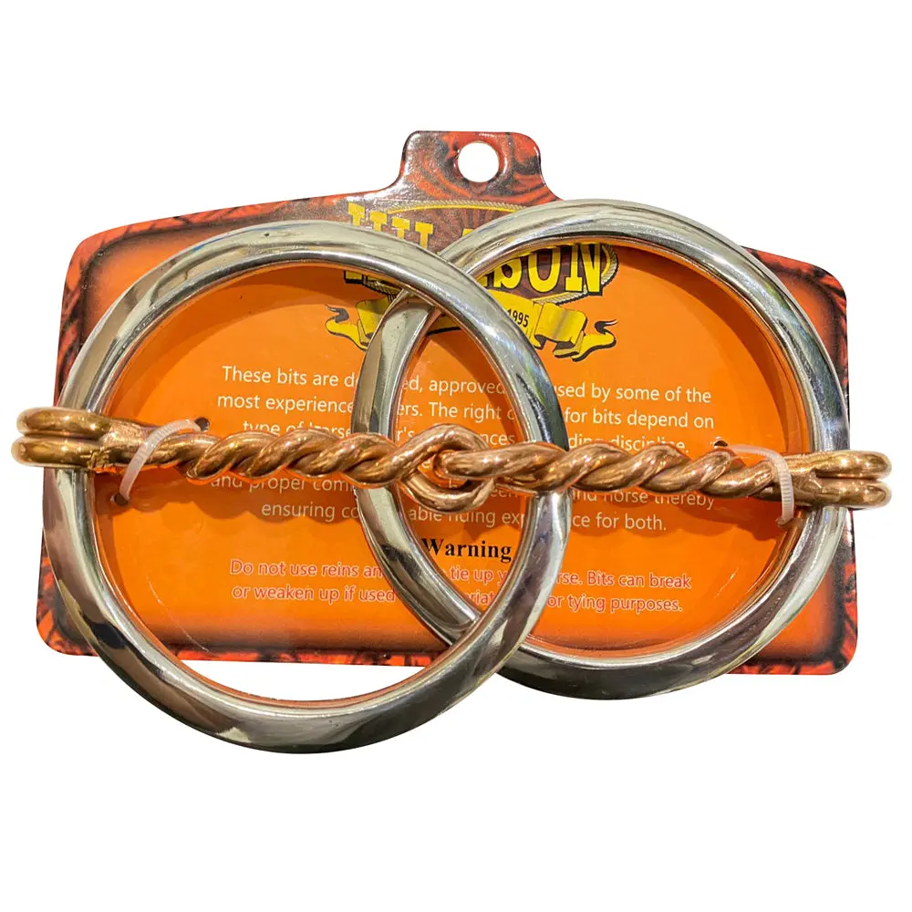 Bar H Equine Horse Bit Loose Flat Ring With Twisted Copper Wire Stainless Steel | Bits Western| Training 1