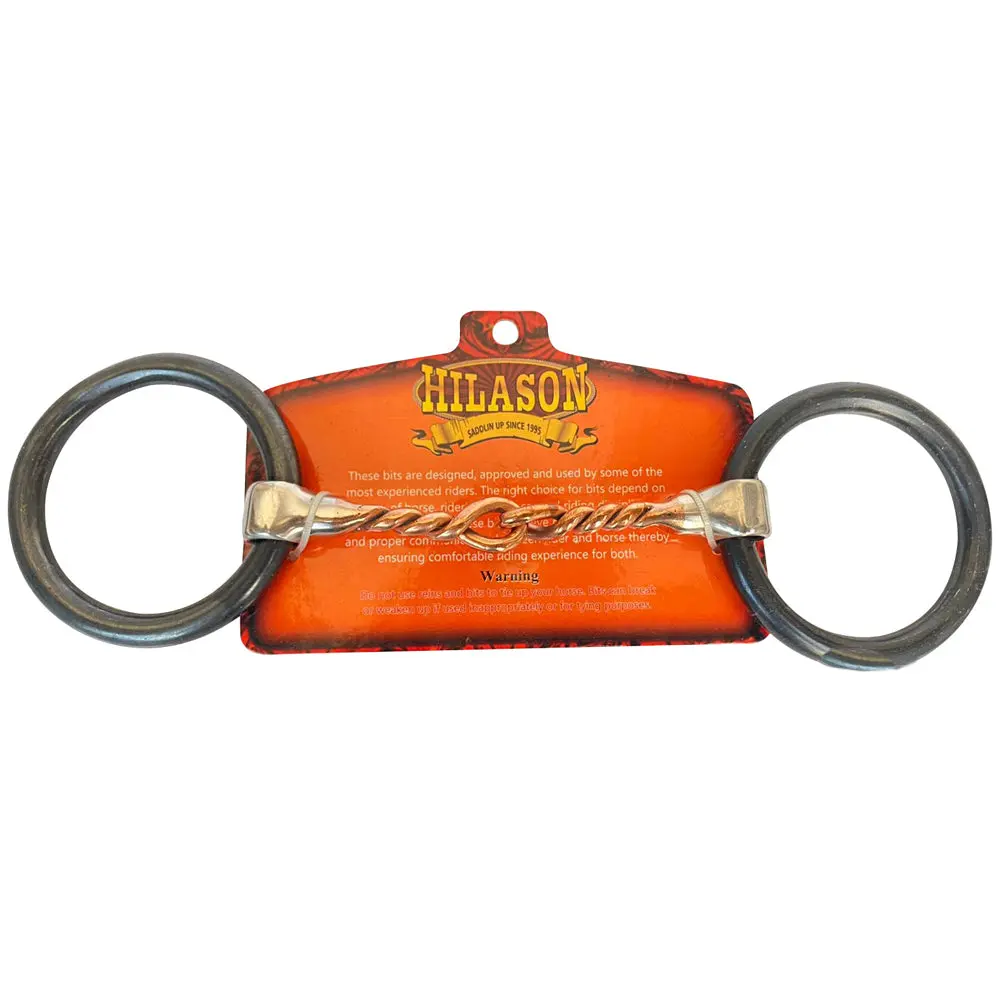 Hilason Weighted O Ring Twisted Copper Wire Snaffle Bit With Black Sweet Iron | Horse Bits Western Training 1