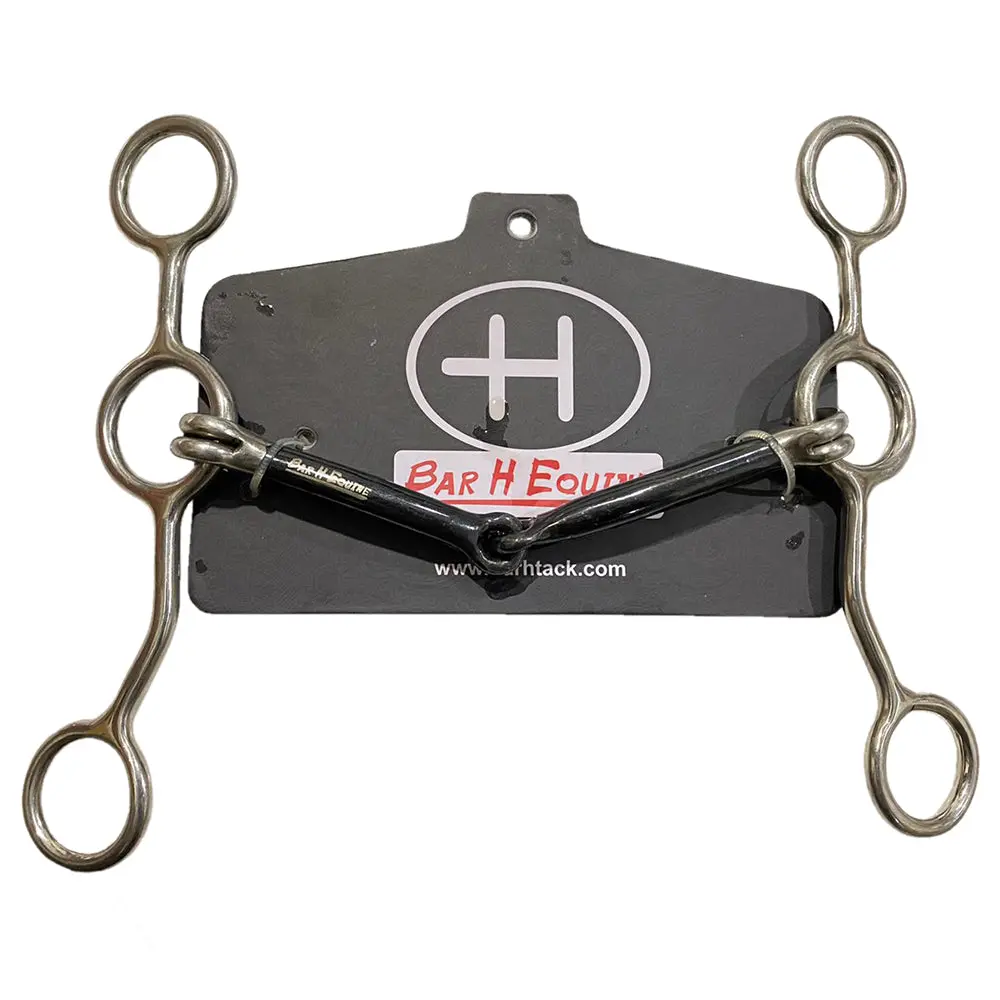 Bar H Equine Western Horse 5 In Mouth Heavy-Duty Gag Bit Solid Stainless Steel 1