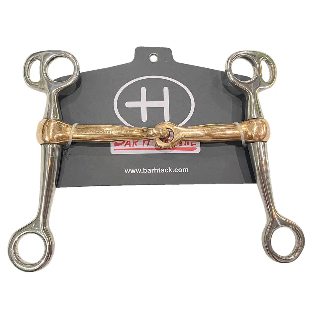 Bar H Equine Western Horse Tom Thumb Bit 5 In Copper Mouthpiece Shanks Stainless Steel 1