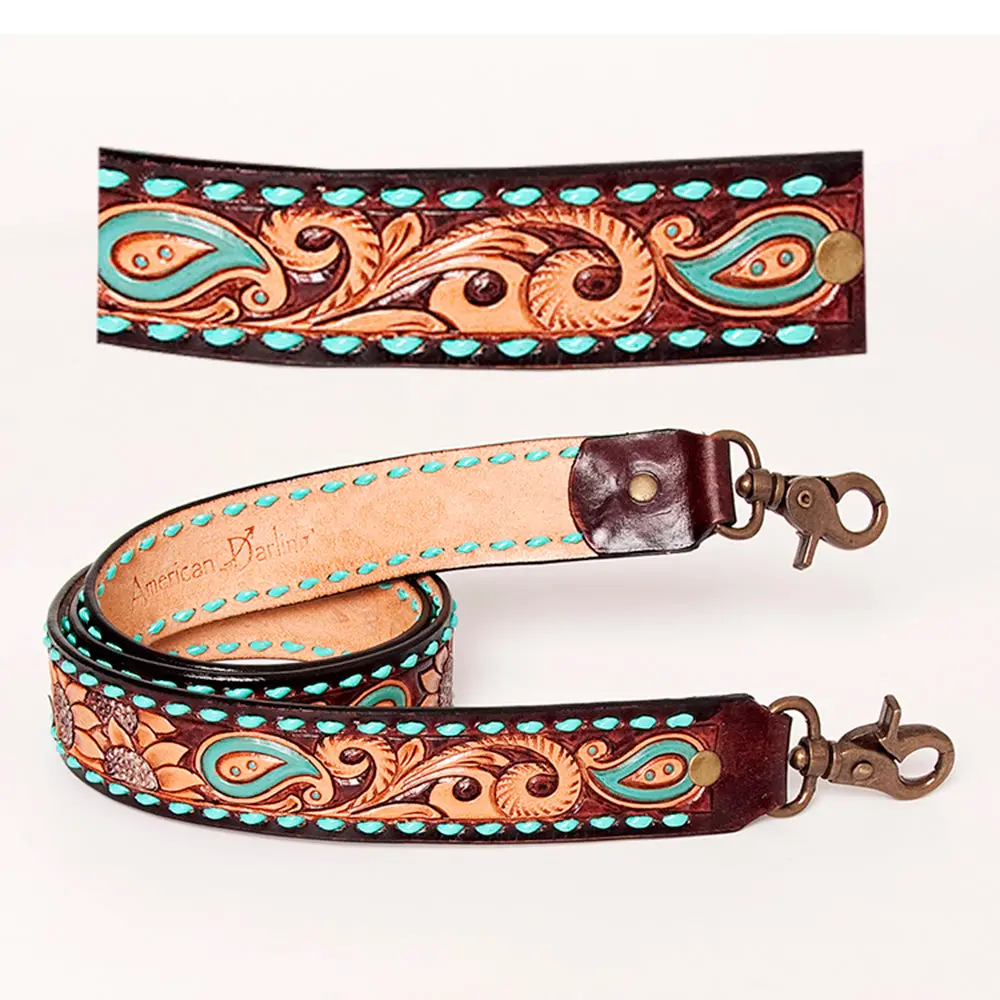 American Darling Hand Tooled Genuine Leather Crossbody Handle Strap For Bags Phone Keychain Wallet Purse Clutch Cellphone 1