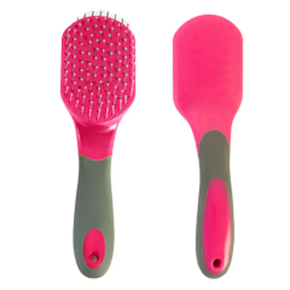 Hilason Soft Touch Two Tone Horse Mane & Tail Brush Rose 1