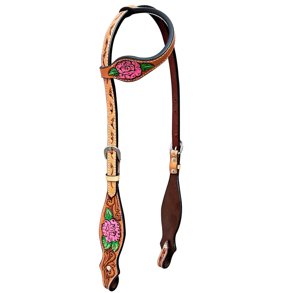 Bar H Equine American Leather Horse Saddle Tack One Ear Headstall Breast Collar Browband Wither Strap Set 1