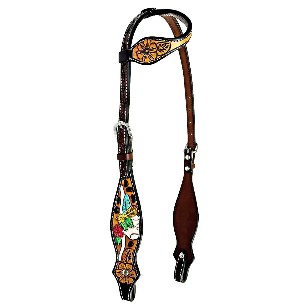 Bar H Equine American Leather Horse Saddle Tack One Ear Headstall | Breast Collar Browband Wither Strap Set For Horses Ber180 2