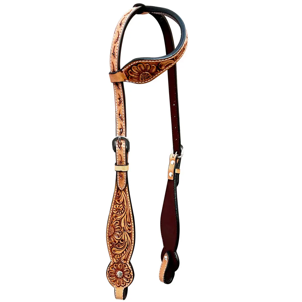 Bar H Equine Genuine Western American Leather Horse Headstall 1
