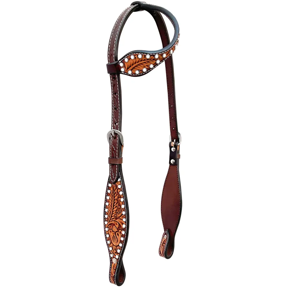 Bar H Equine Genuine Western American Leather Horse Premium Headstall & Breast Collar Set 2