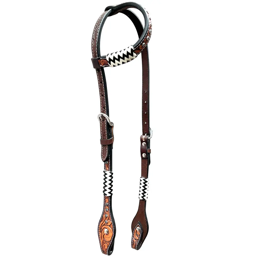 Bar H Equine American Leather Horse Saddle Tack One Ear Headstall | Breast Collar Browband Wither Strap Set Ber213 1